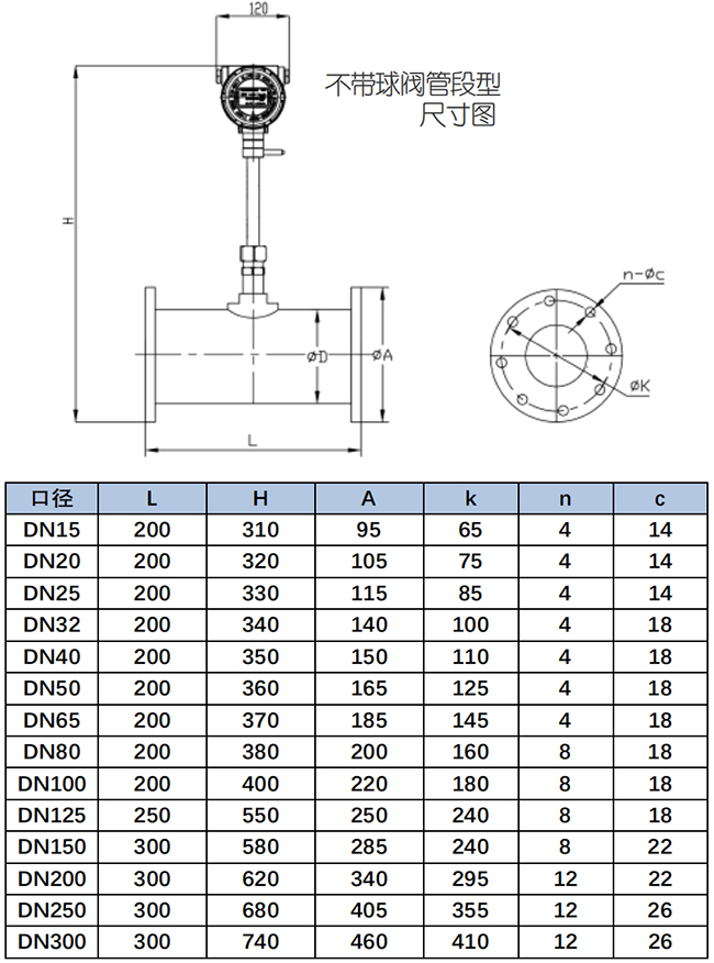 帶卡套球閥氧氣流量計尺寸圖